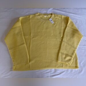 GAP Ribbed Knit Crewneck Sweater Yellow Size XXL NWT